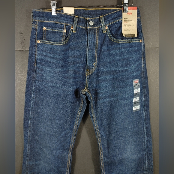 NEW Men's Levi's 505 Cotton Straight Regular Fit Stretch Jeans Size 31x30 - Picture 2 of 7